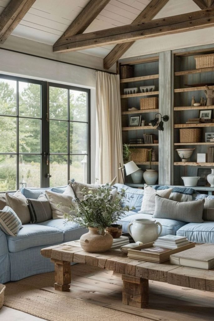 Oak Floor Linen Sofas