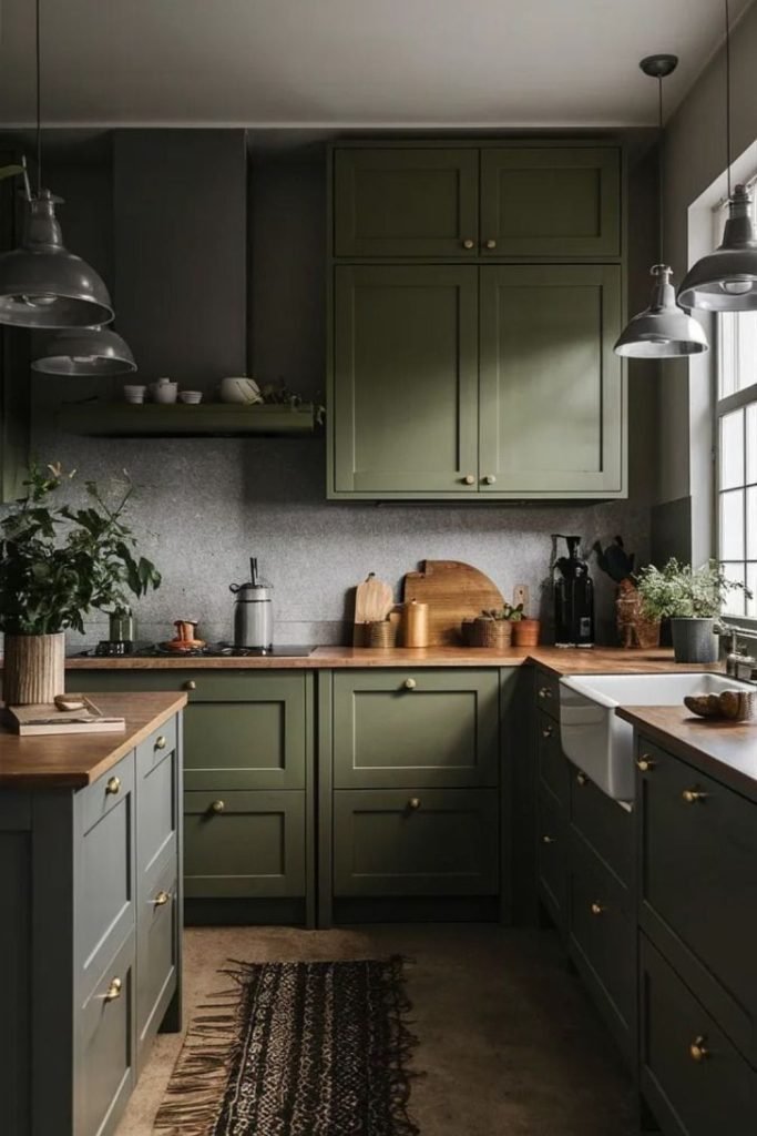 Olive Green Cabinets