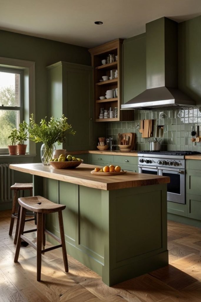 Olive Green Cabinets