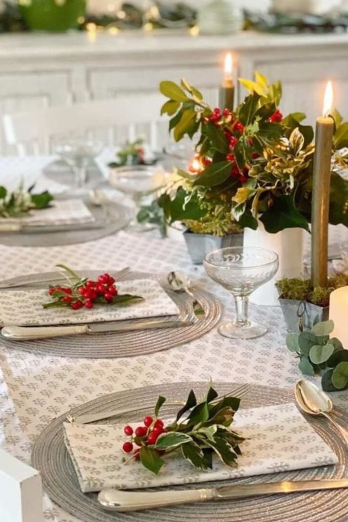Pine Garland Tablescape
