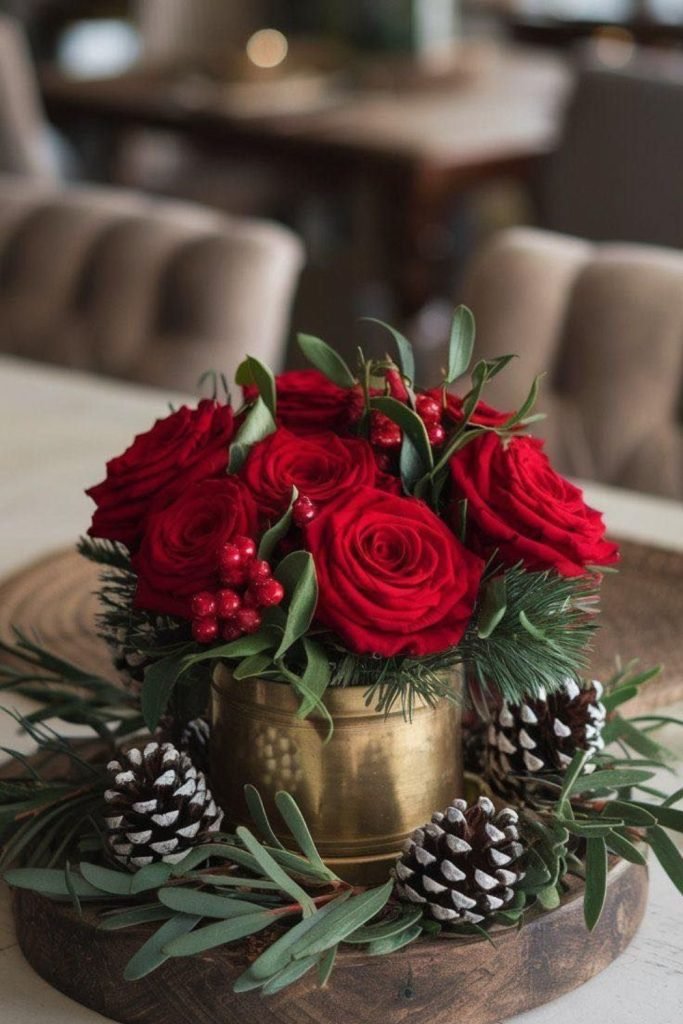 Pinecone Rose Centerpiece