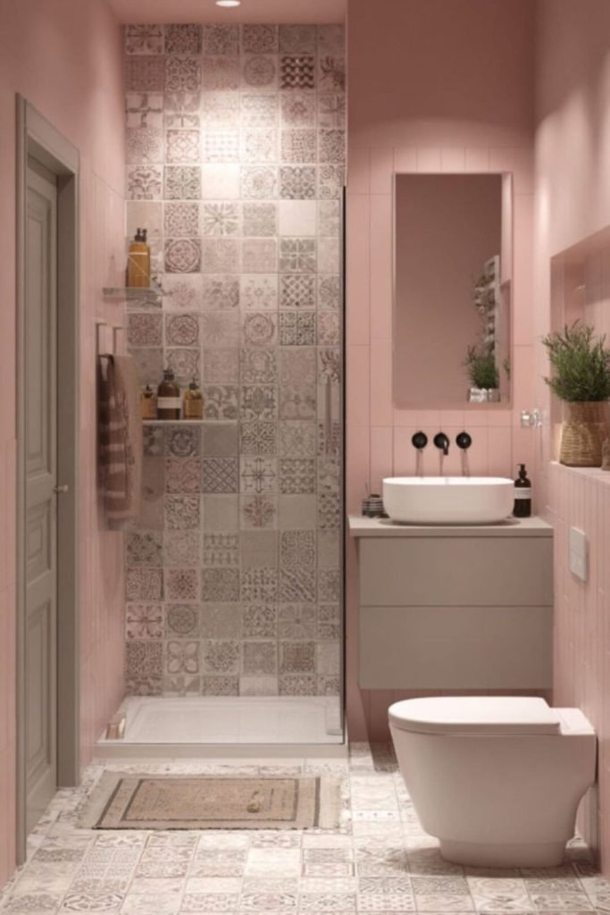 Pink Tile Bathroom