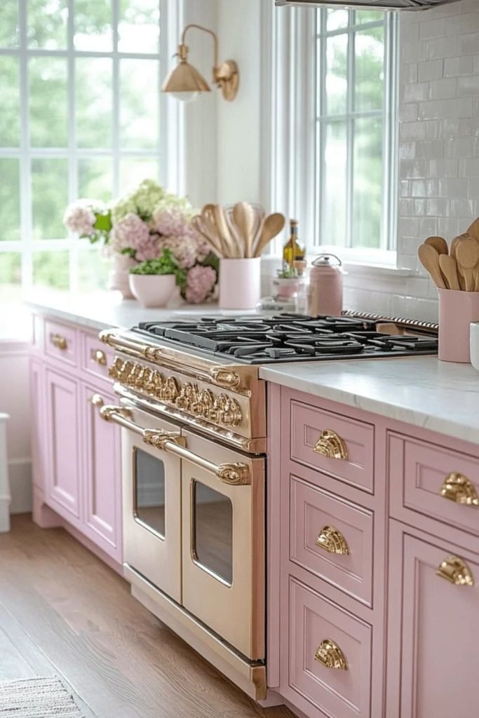 Rose Cabinets Brass Hardware