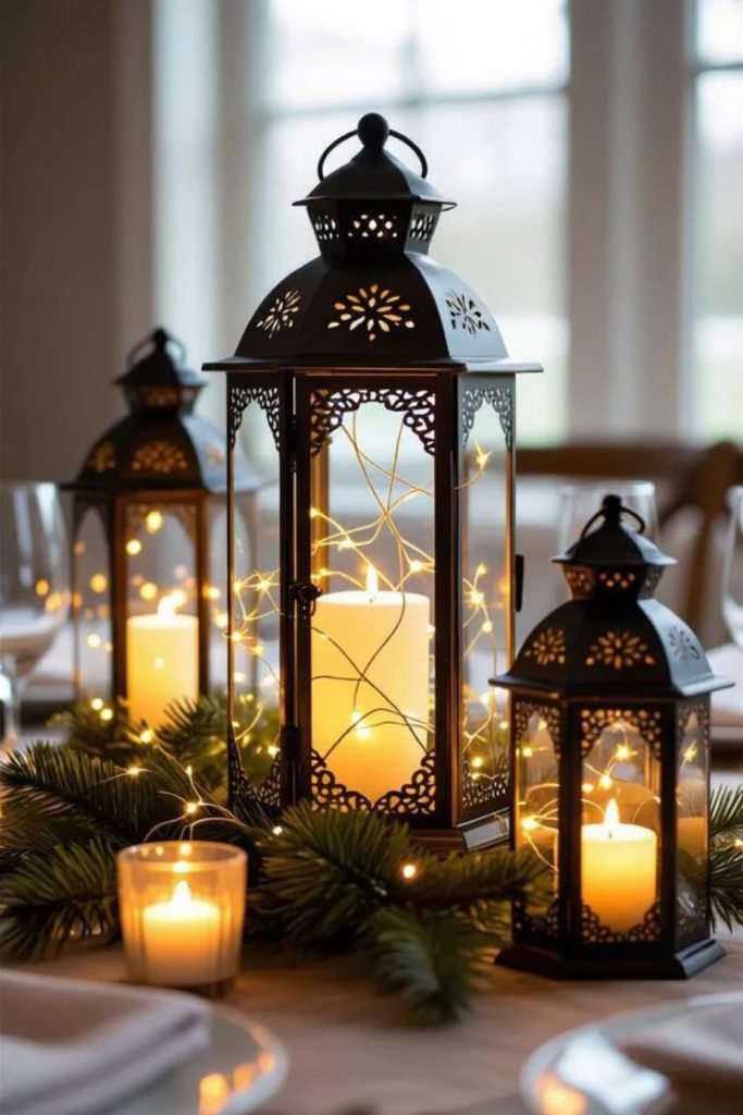 Rustic Lantern Centerpieces