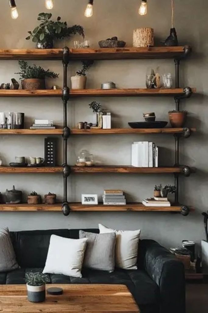 Rustic Pipe Shelving