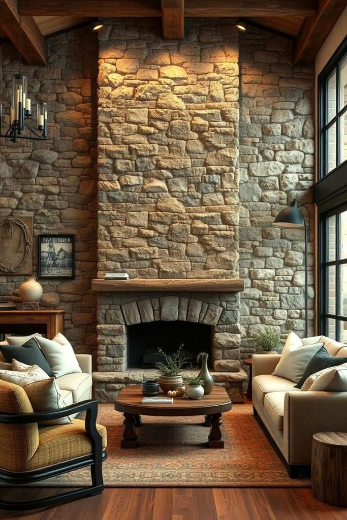 Stone Accent Living Room