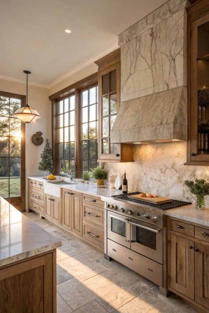 Stone and Wood Kitchen
