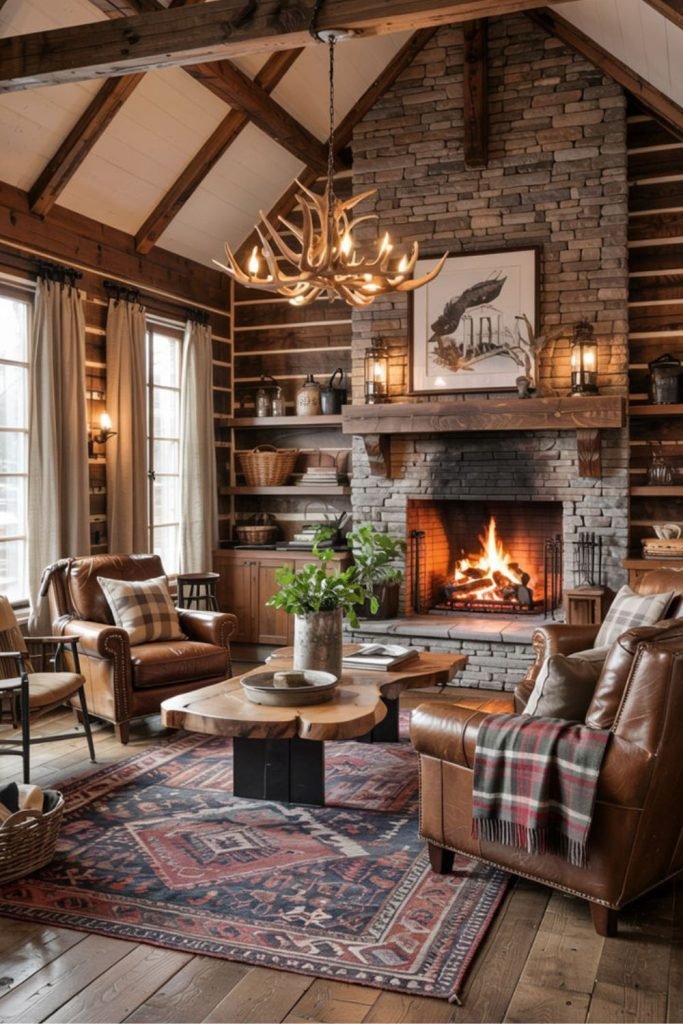 Stone Fireplace Decor