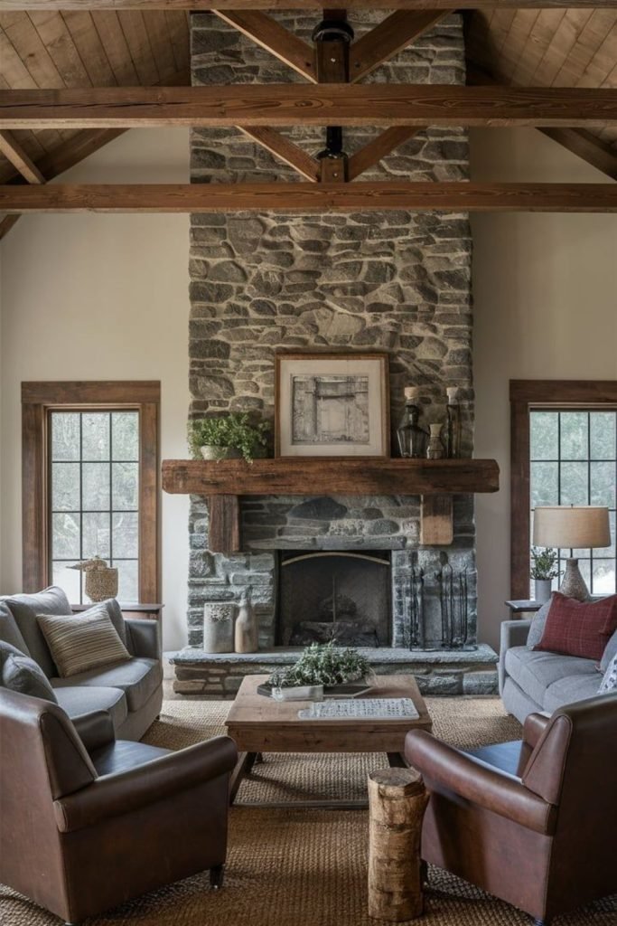 Stone Fireplace Room