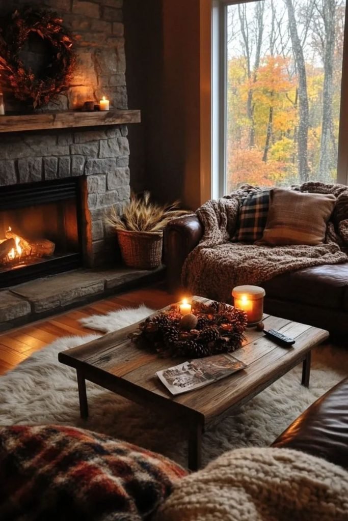 Stone Fireplace Setup