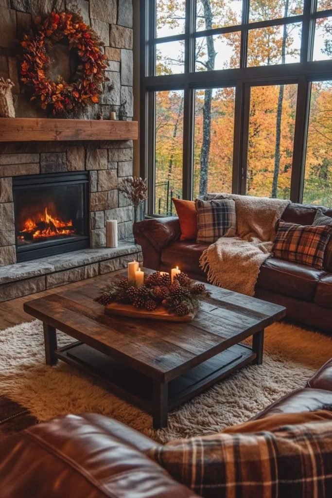 Stone Moss Fireplace
