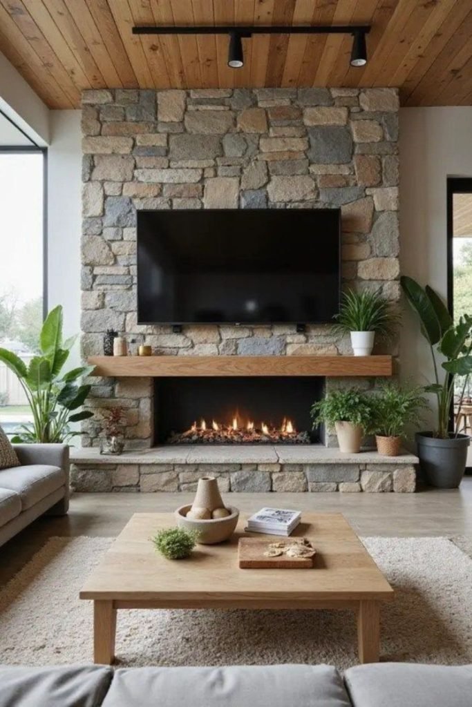 Stone TV Wall