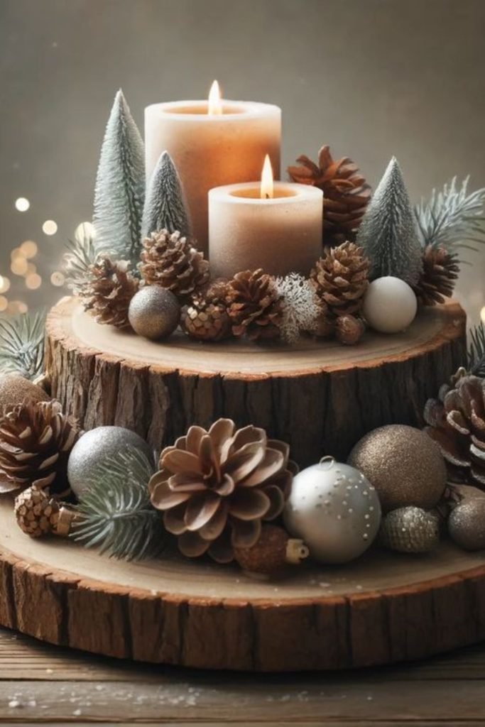 Sugared Pinecone Centerpiece