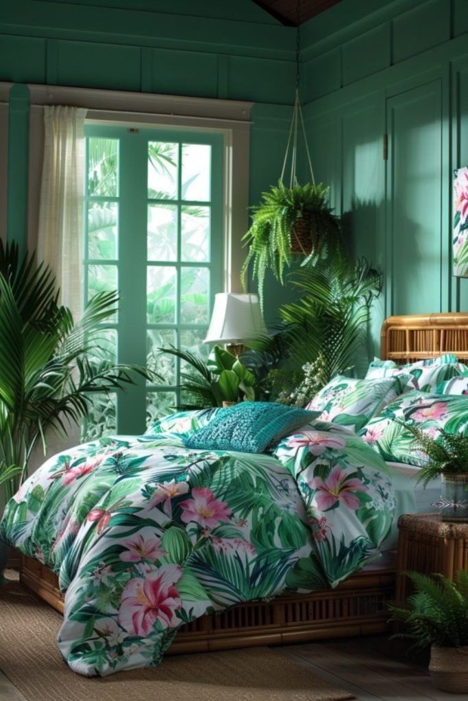 Teal Bird Bedding