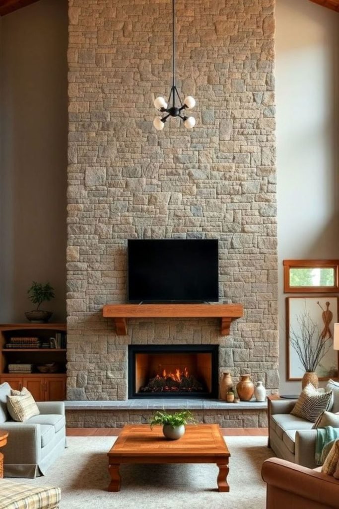 Weathered Wood Fireplace