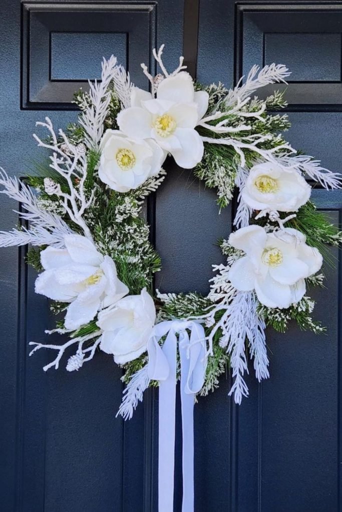 White Magnolia Wreath