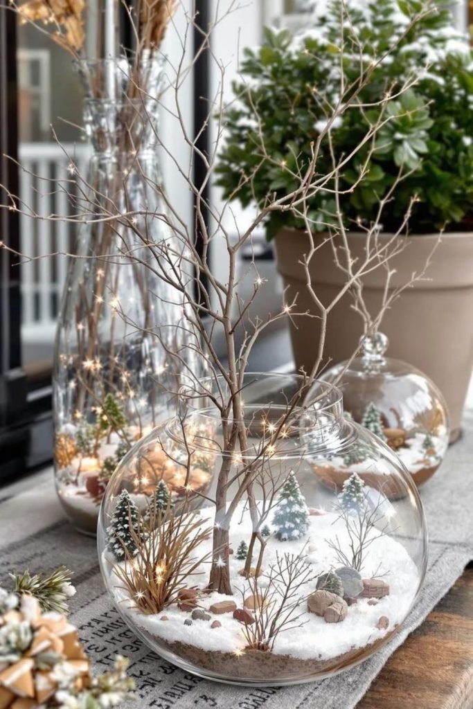 Winter Glass Terrariums