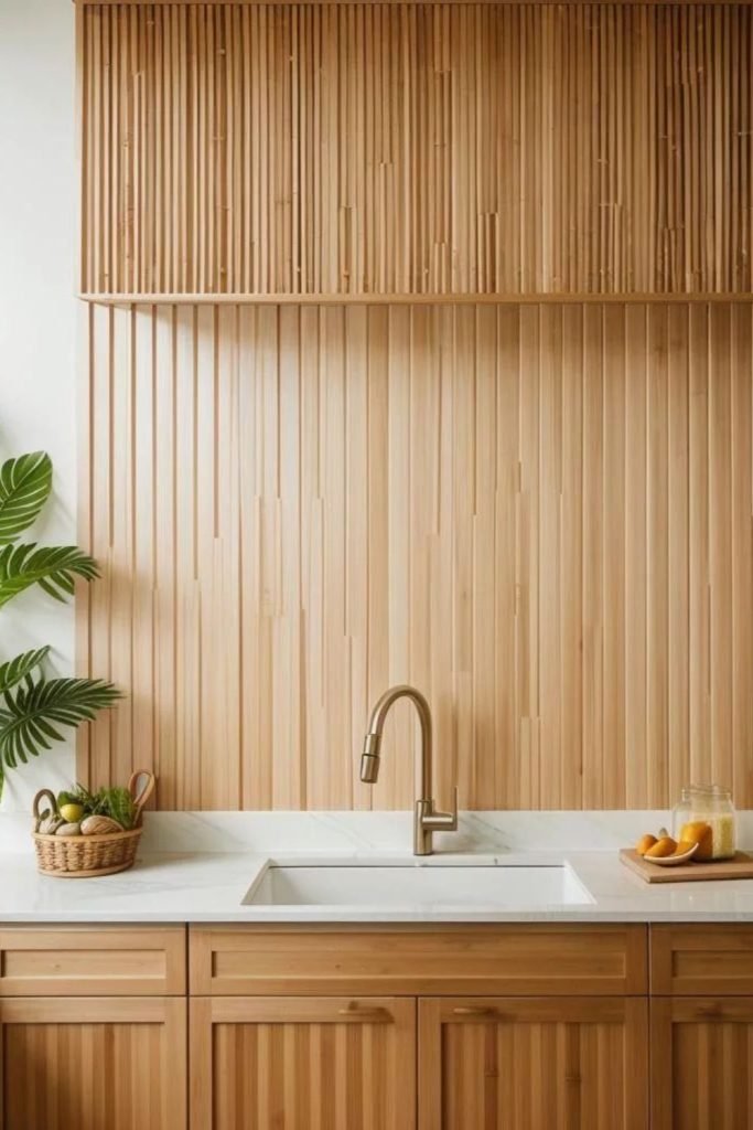 Wood Slat Backsplash
