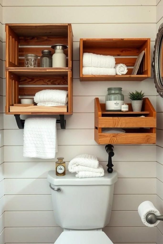 Wooden Crate Shelves