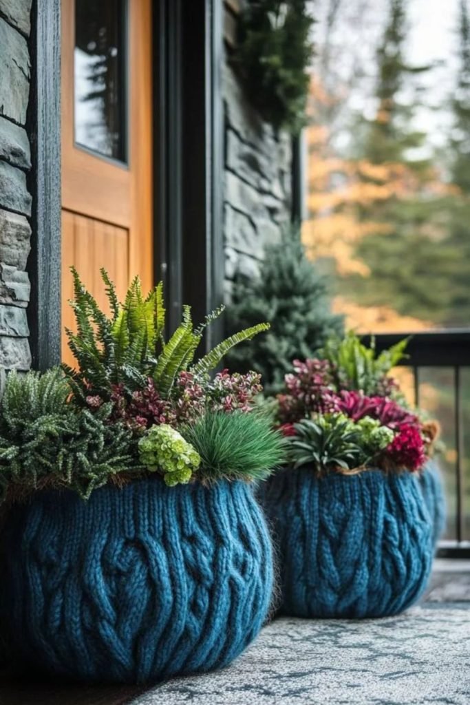 Wool-Wrapped Winter Planter