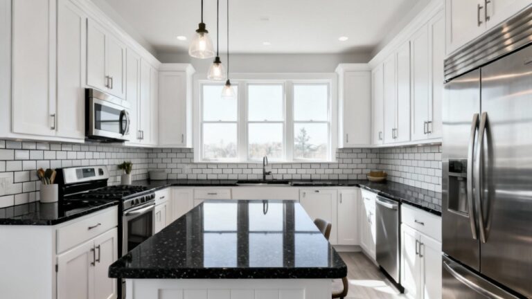 29 Stunning White Kitchen Cabinets with Black Countertops