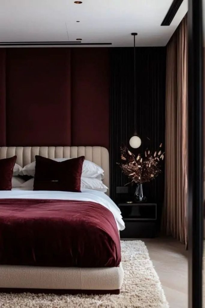 Berry Velvet Bedroom