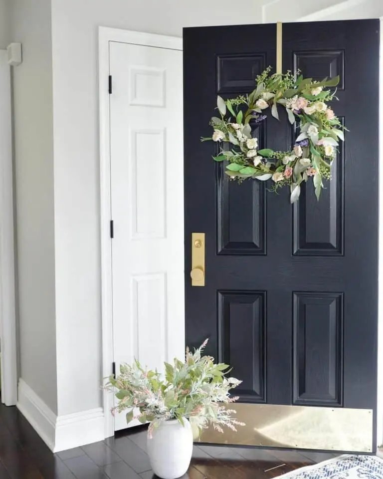 Black Door Spring Wreath