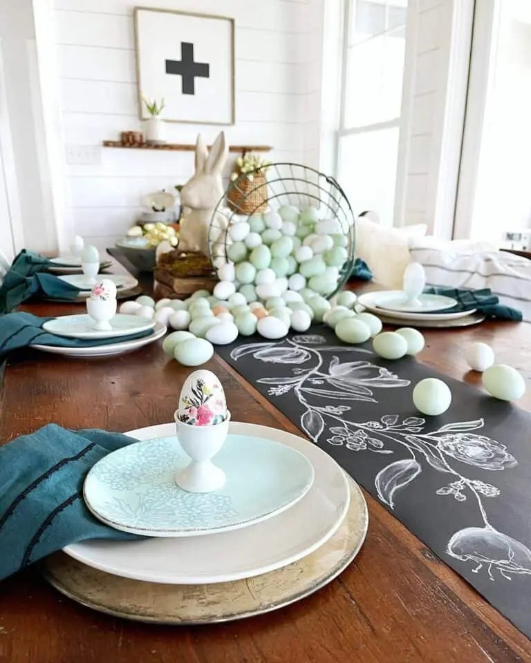 Black Runner Table Setting