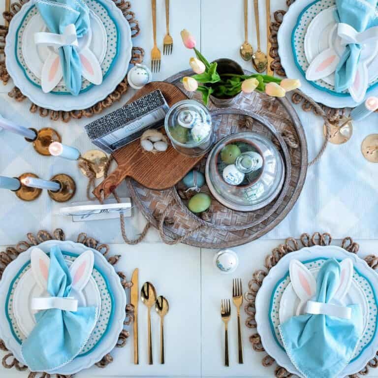 Blue Easter Tablescape