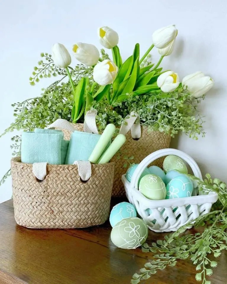 Blue Green Easter Table