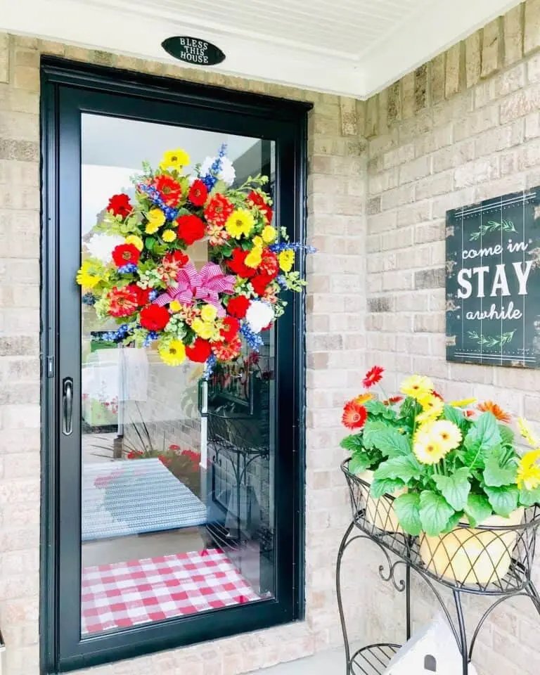 Brick Porch Wreath