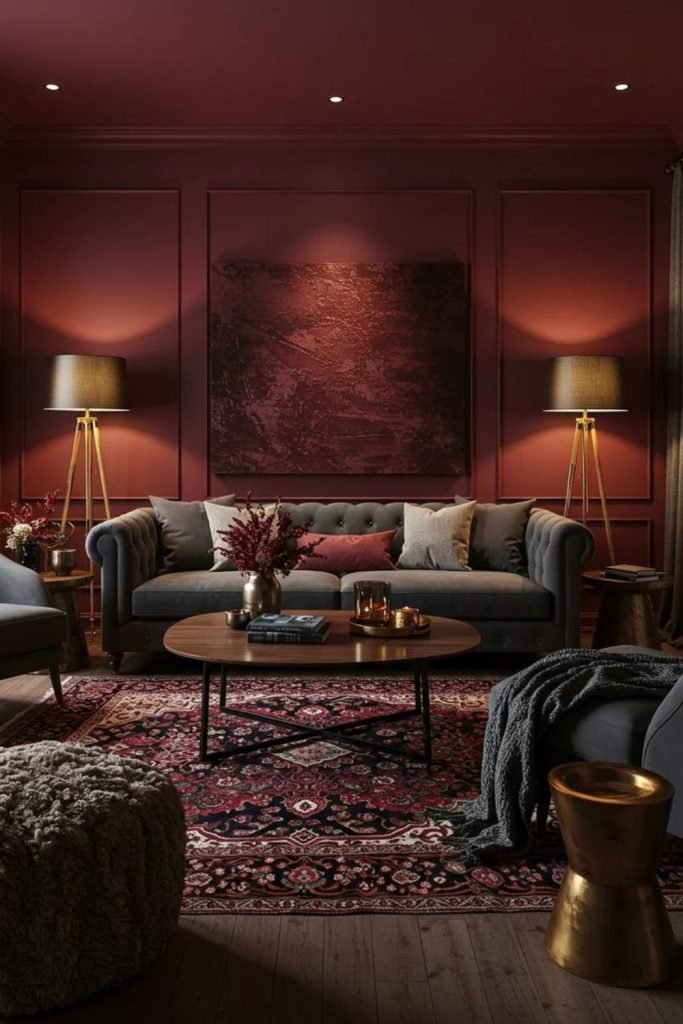 Burgundy Velvet Bedroom