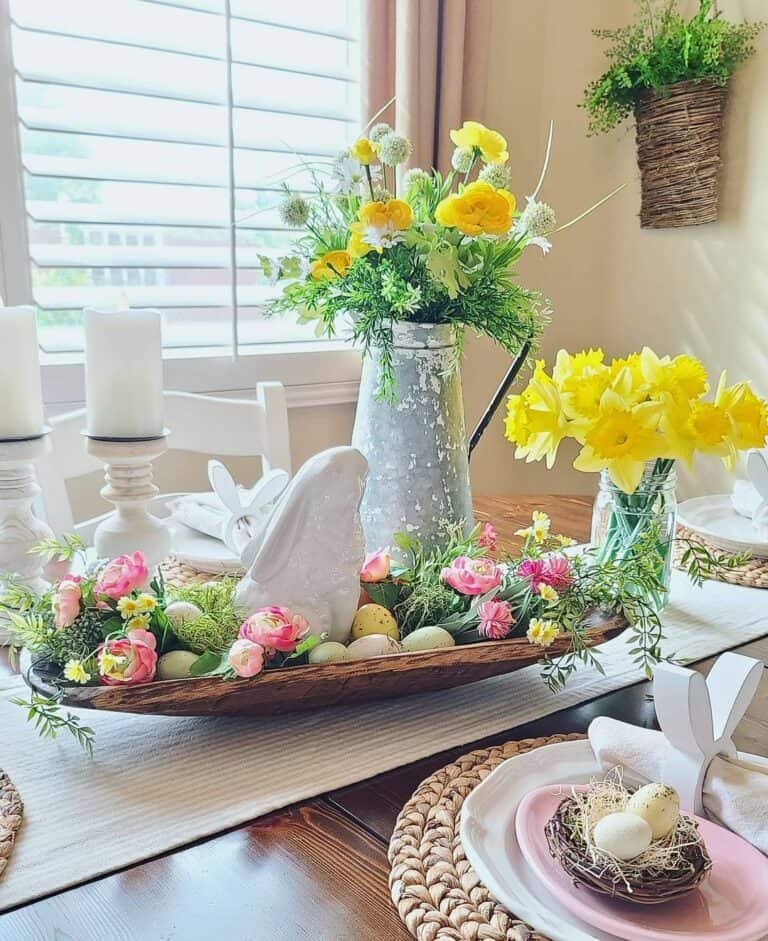 Ceramic Rabbit Centerpiece