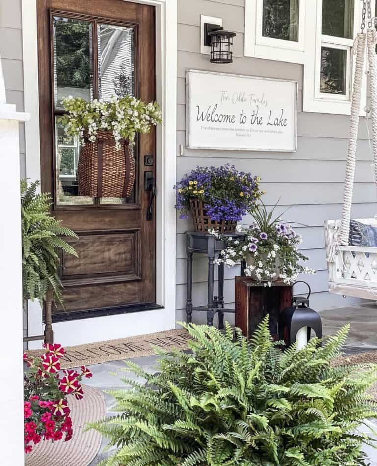 Dark Wood Spring Basket