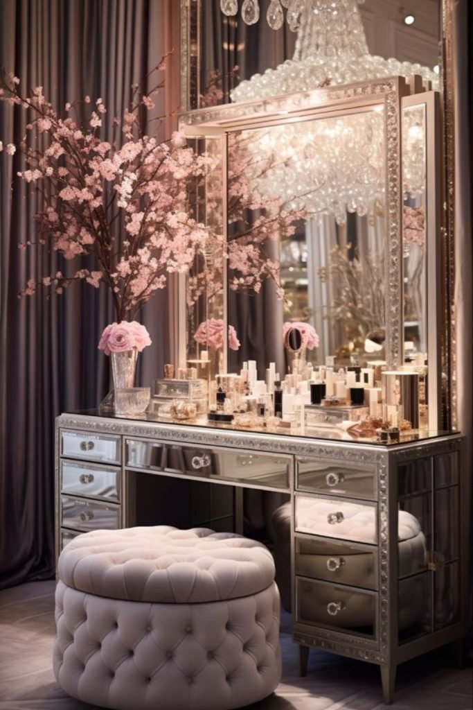 Mirrored Crystal Vanity