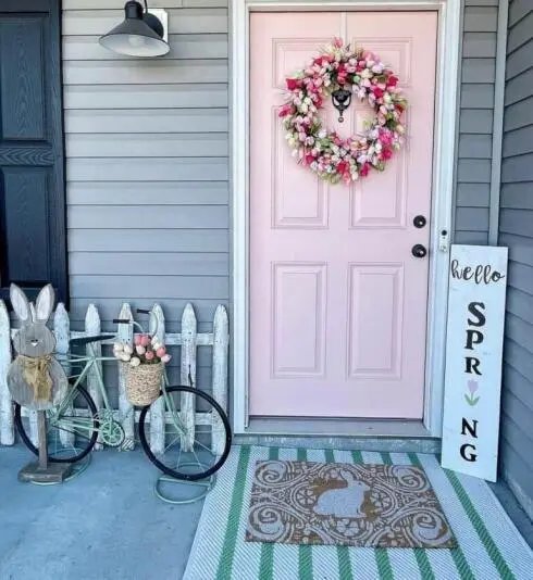 Pink Door Wreath