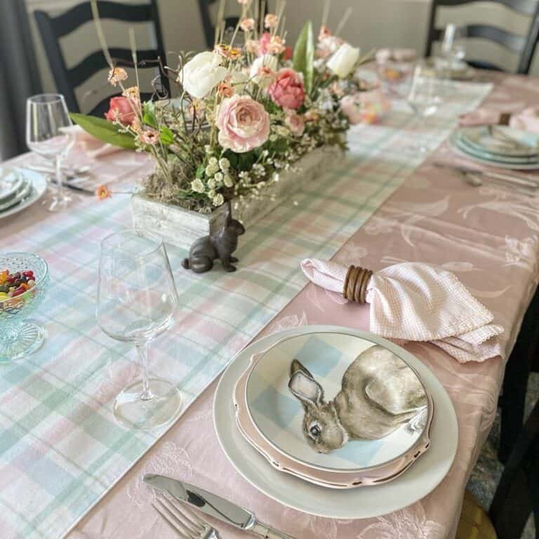 Pink Green Easter Table