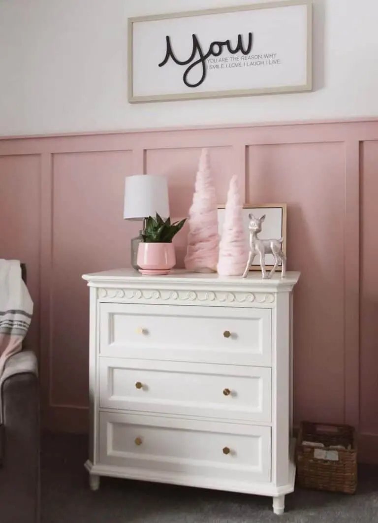 Pink Wainscoting Wall
