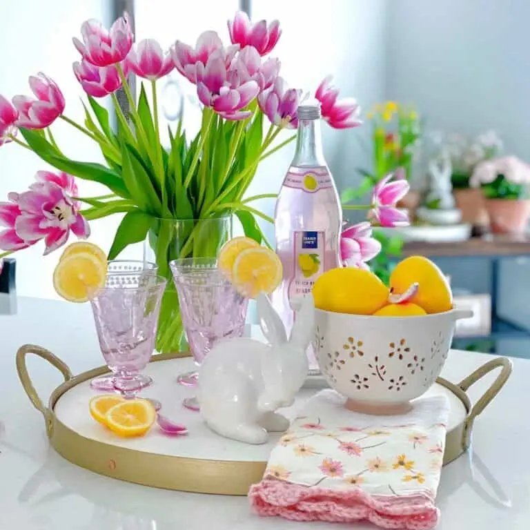 Pink Yellow Spring Tray