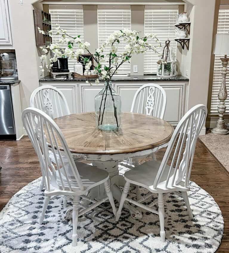 Rustic White Kitchen Table