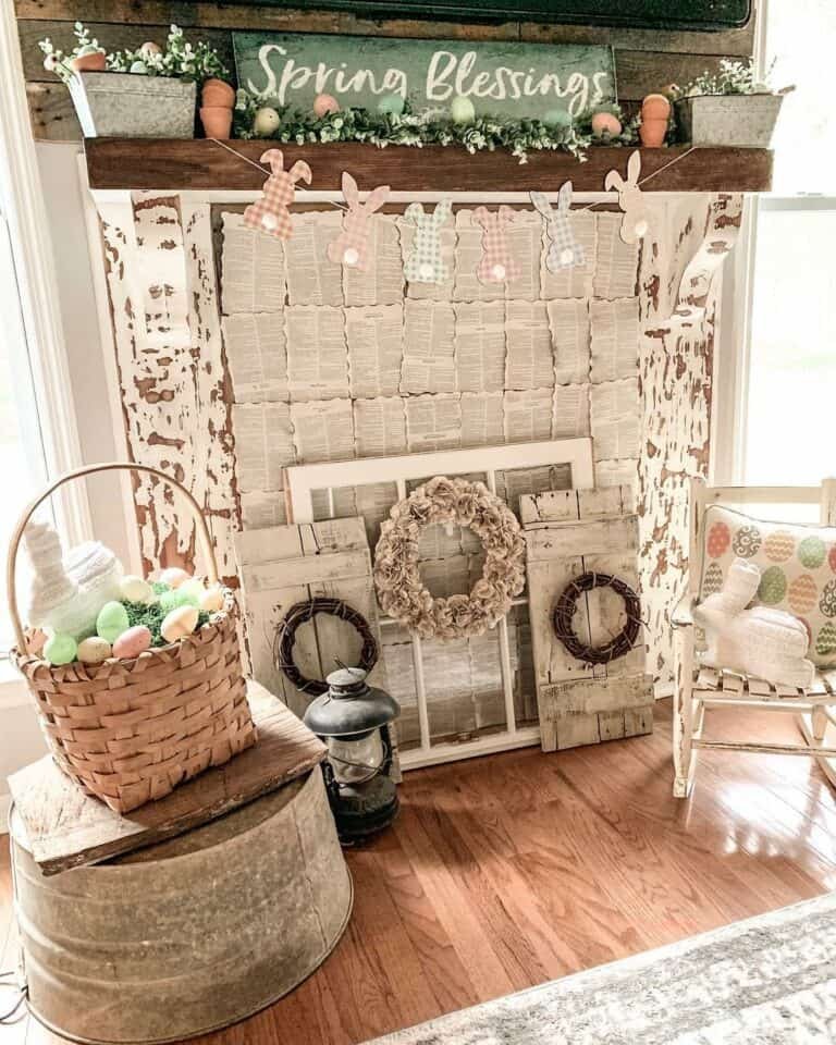 Spring Farmhouse Mantel