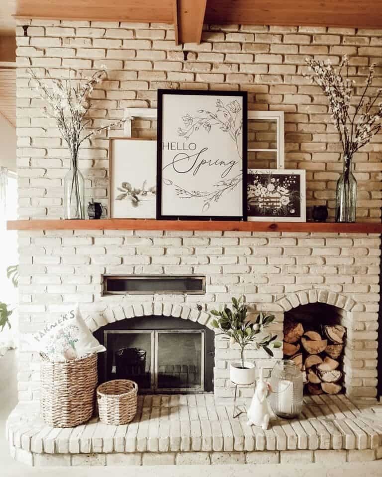 Spring Mantel Arrangements