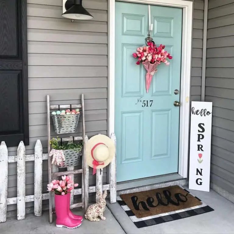 Teal Door Spring Display