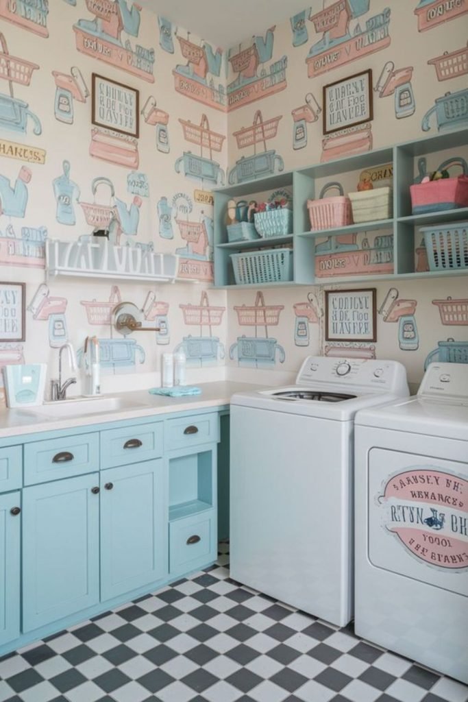 Vintage Checkerboard Laundry