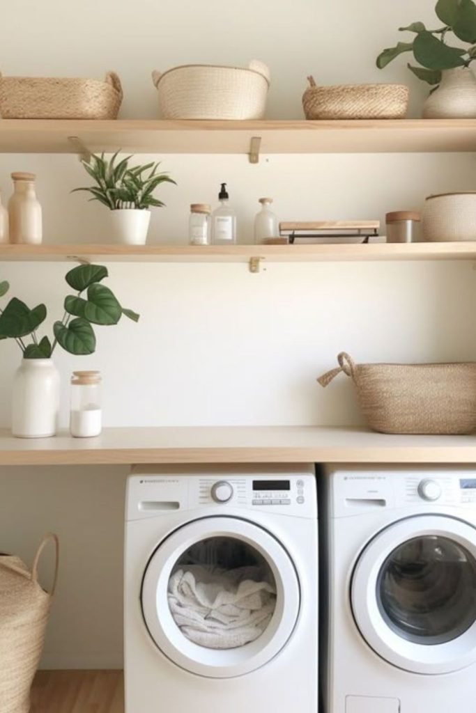 Wall-Mounted Laundry Shelves