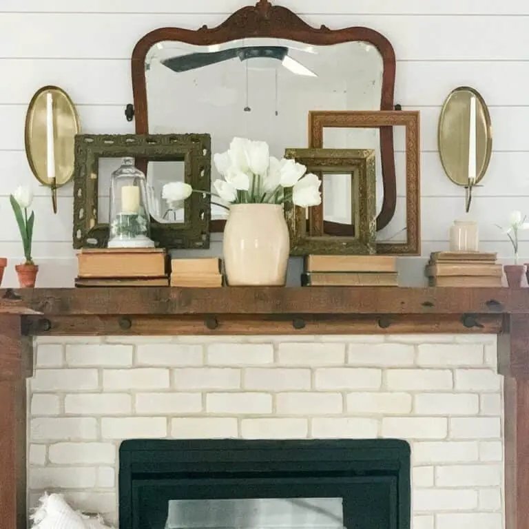 White Brick Mantel