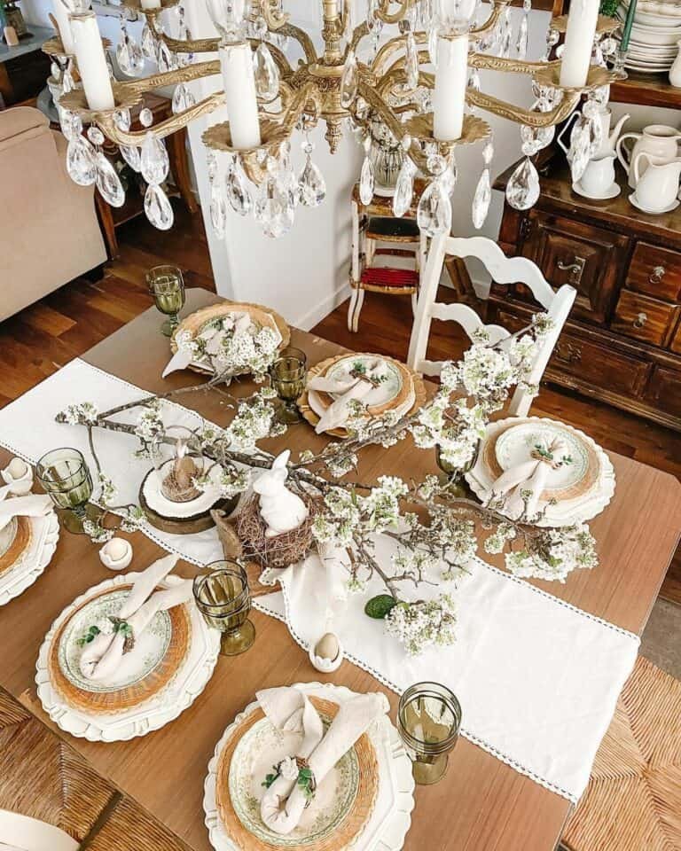 White Bunny Centerpiece