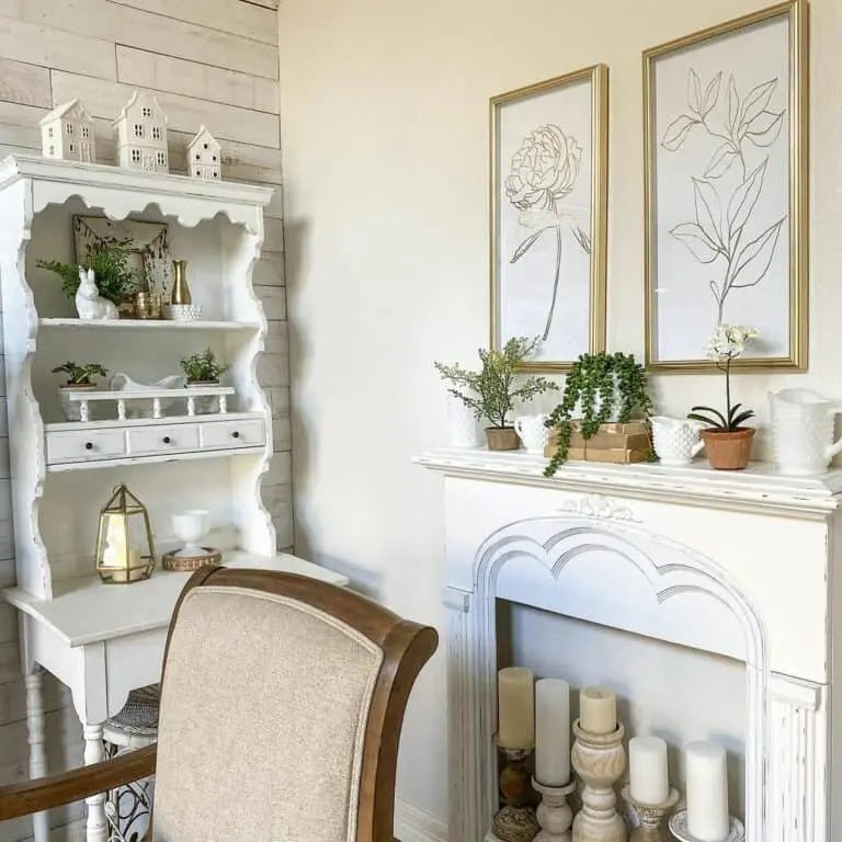 White Fireplace Candles