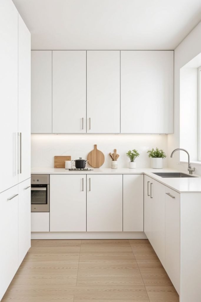 White Handleless Cabinets