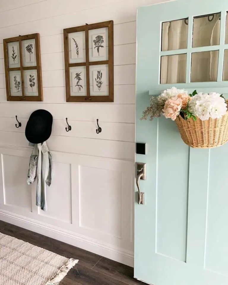 White Pink Flower Basket